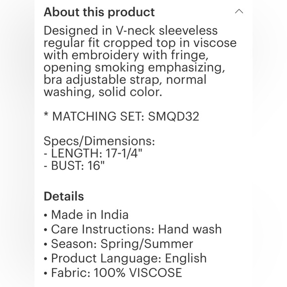 POL Skirt and Top Set-Embroidered Fringe Crop Top and Long Lined Skirt New ! - Picture 3 of 8